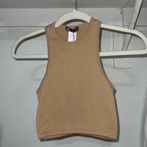 Zara Cropped High Neck Top